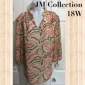 JM Collection Chiffon Blouse Plus Size 18W
